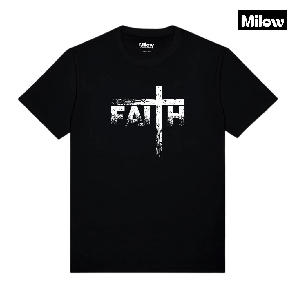 Milow Kaos Unisex Premium Christian O Kristen Pria Wanita Cowok Cewek Lengan Pendek Oversized