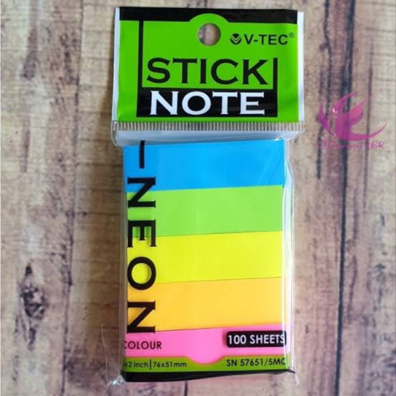 

V-TEC Stick Note SN 57651/5MC Uk. 76 x 51 mmWarna: 5 Warna (Mix Colour) Bahan: Kertas Isi: 100 Sheets