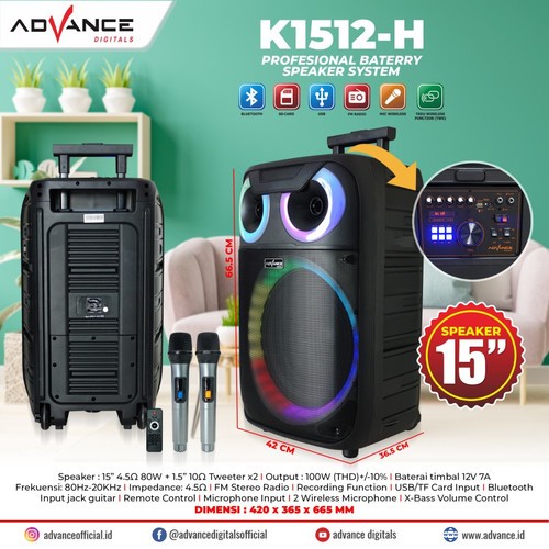 SPEAKER PORTABLE ADVANCE 15" K1512H / K 1512 H / K1512 H