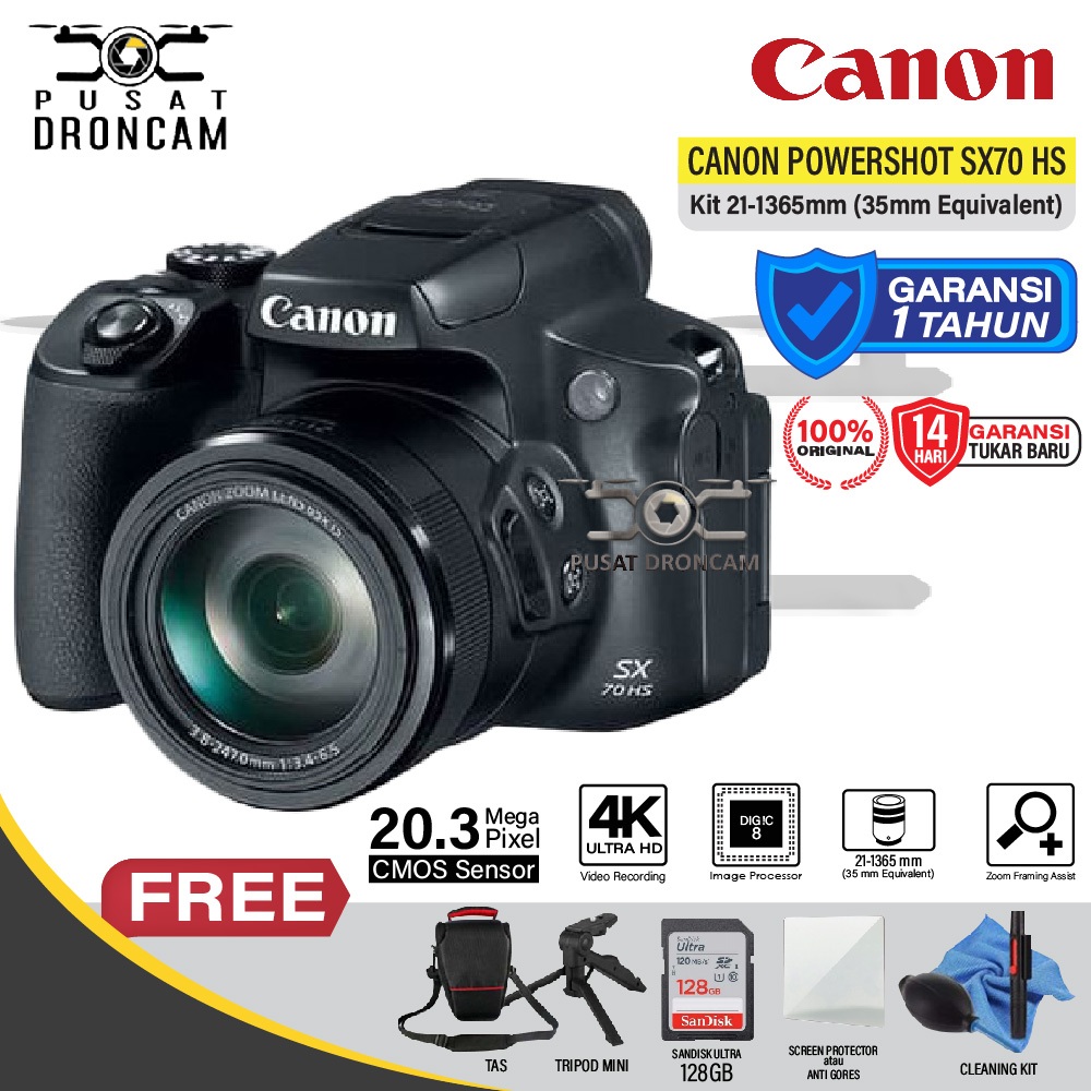 Canon PowerShot SX70 HS Camera Digital SX 70 HS / SX70HS / SX 70HS Original Resmi