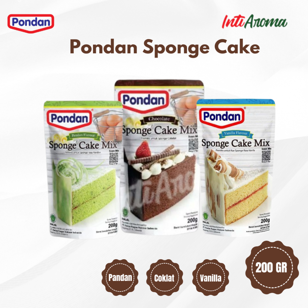 

Pondan sponge cake mix kemasan pouch