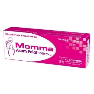 MOMMA 1000 MCG ASAM FOLAT PER STRIP ISI 10 TABLET