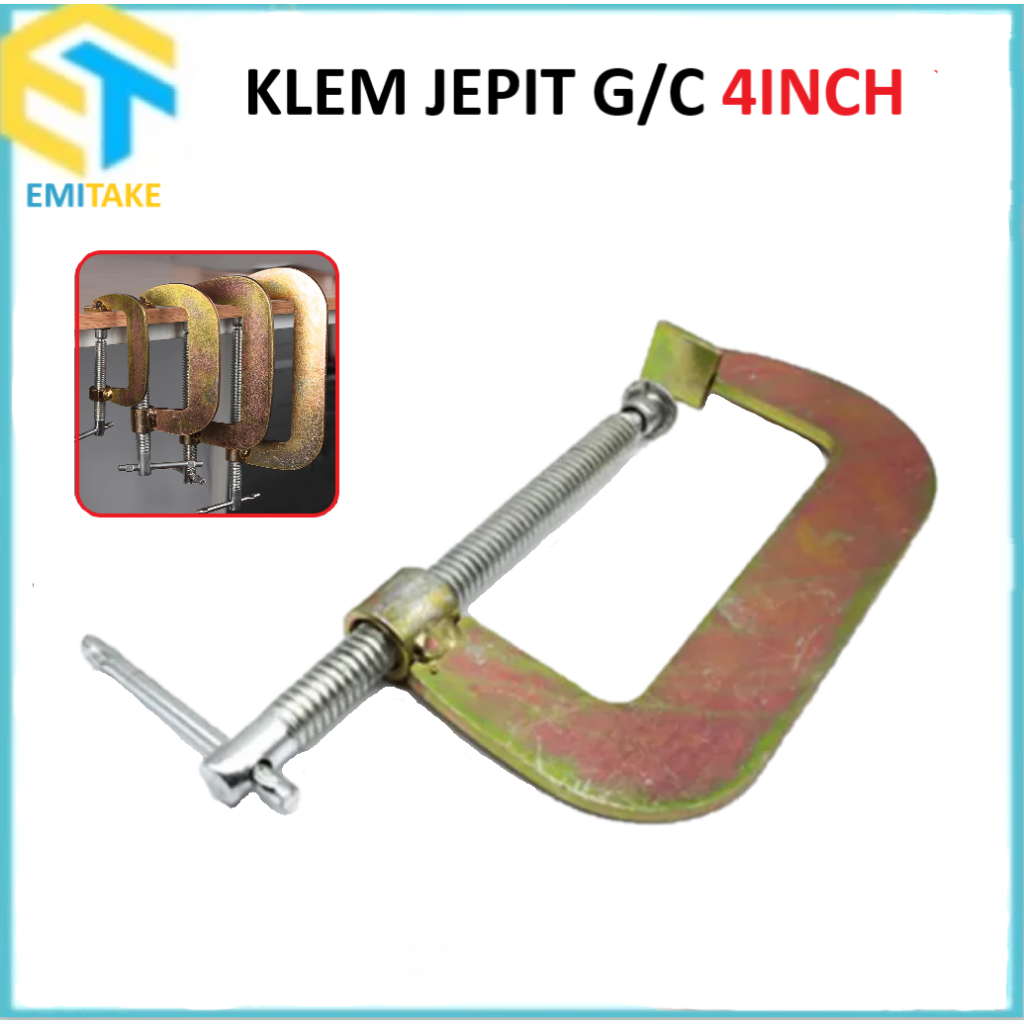 Clamp C/G 4inch Klem Jepit Kayu Besi Pipa Klem Catok Press Kayu