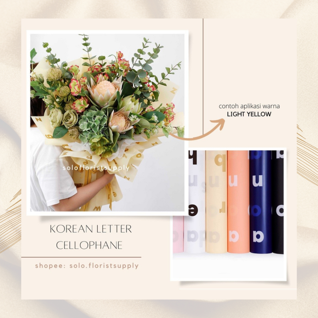 

KOREAN LETTER GOLD ABJAD FLOWER WRAPPING CELLOPHANE 2 TONE DUA WARNA KERTAS BUKET BUNGA FLORAL WRAPPING BUKET CRAFT PAPER GIFT PAPER KERTAS BUNGA FLORIST WATERPROOF PAPER NON WOVEN PAPER PASTEL PAPER BUKET WISUDA MONEY BOUQUET KERTAS MOTIF WARNA GOLD