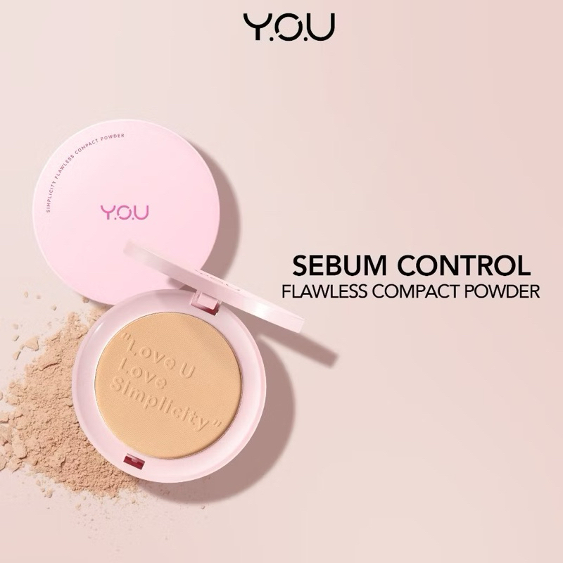YOU Simplicity Flawless Compact Powder | Bedak Padat | Natural Makeup Tahan Lama | Sebum Control