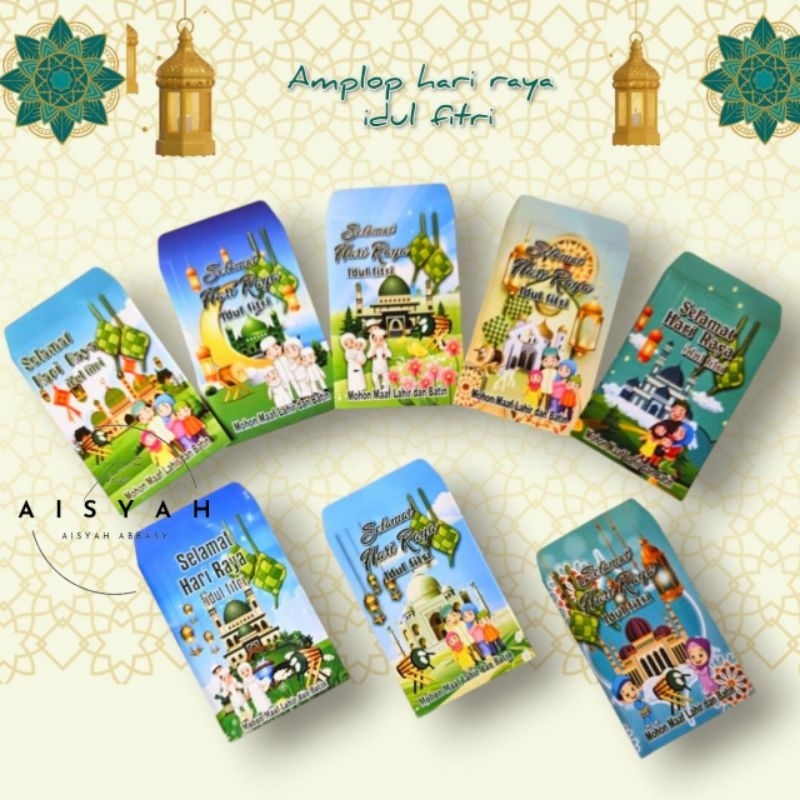 

Amplop lebaran Angpau lebaran kartun muslim serie J isi 10 lembar