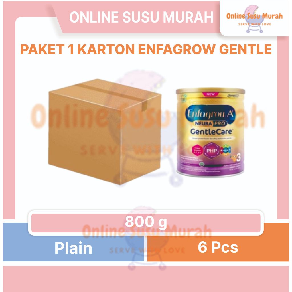 ENFAGROW A+ PAKET 1 KARTON GENTLECARE 3 800 GR x 6 PCS ENFA GC GENTLE CARE 800GR TAHAP 3 SSKL
