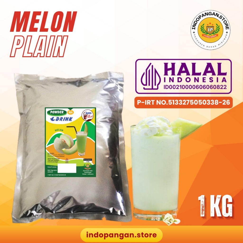 

Powder Rasa Melon 1 Kg (PLAIN) Kemasan Foil - Bubuk Minuman Rasa Melon 1 Kg