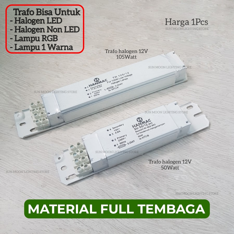 Trafo driver transformer 12volt AC halogen pijar led 50watt 105watt lighting