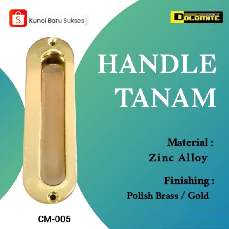 Dolomite Handle Tanam Pintu Geser / Sliding  CM-005 Gold
