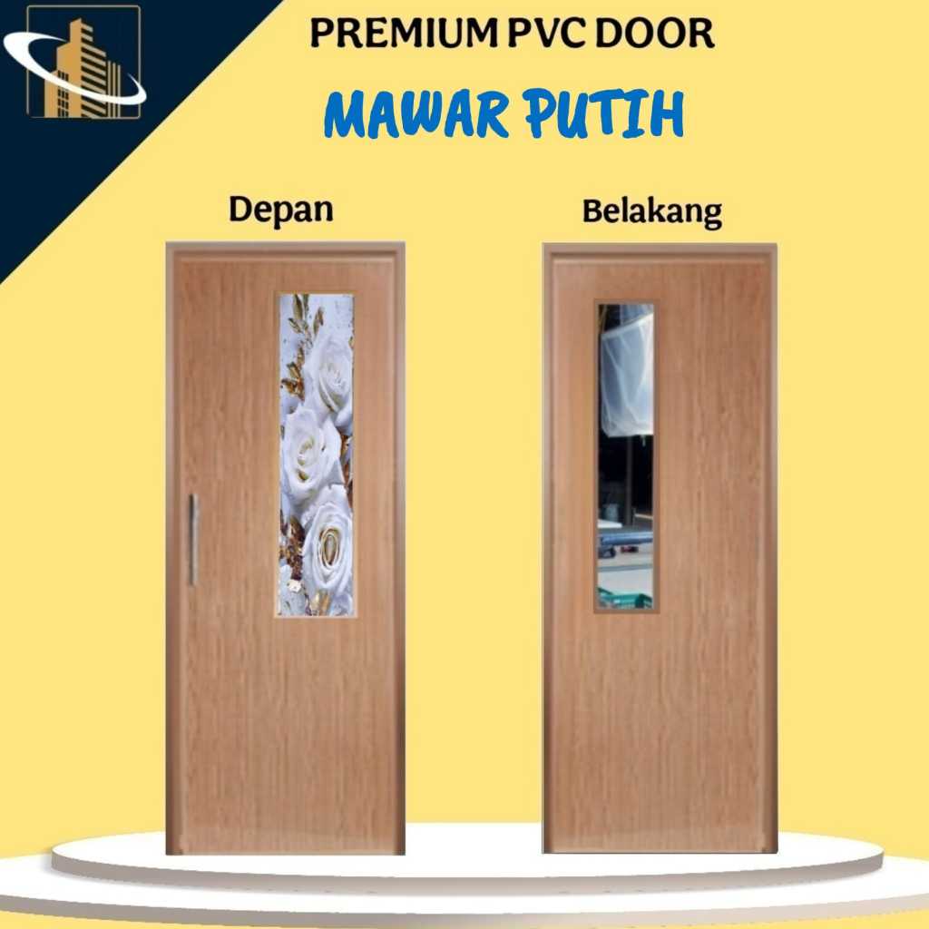 Pintu Kamar Mandi PVC Type Long Cermin 2