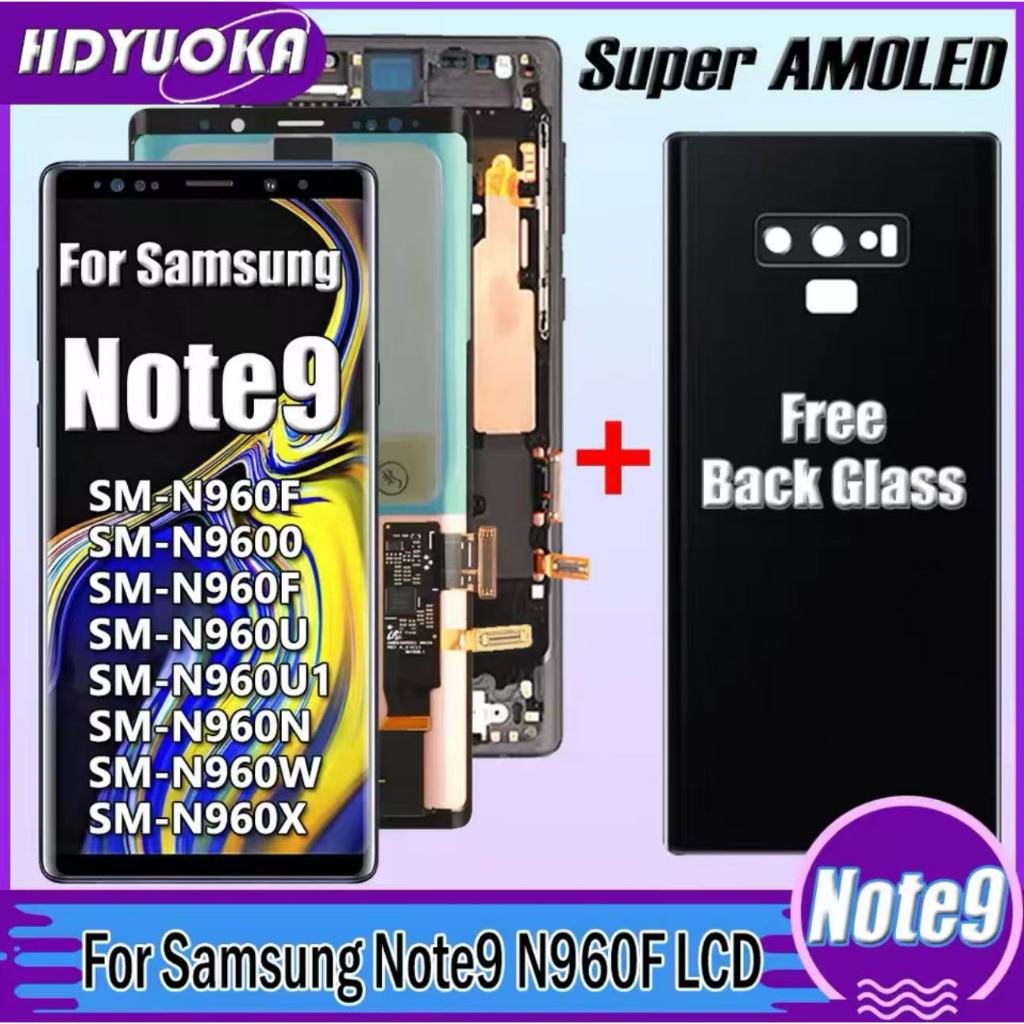 6.4"AMOLED LCD For SAMSUNG Note 9 Note9 LCD N960 N960F N960N LCD Display Touch Screen Assembly Repla