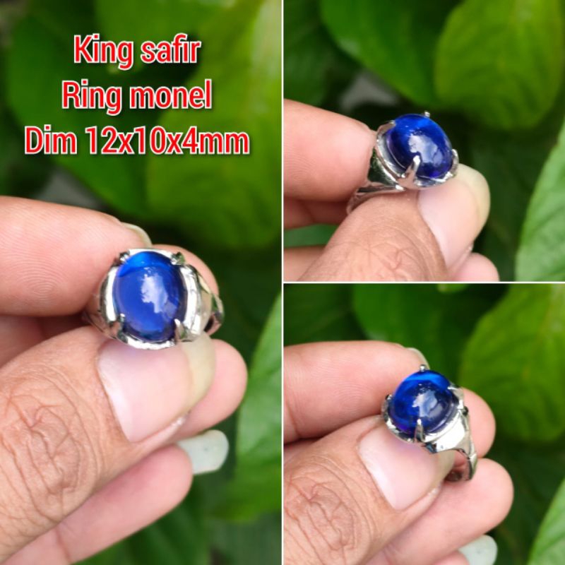 CINCIN CEWEK WANITA BATU KING SAFIR RING MONEL CEWEK