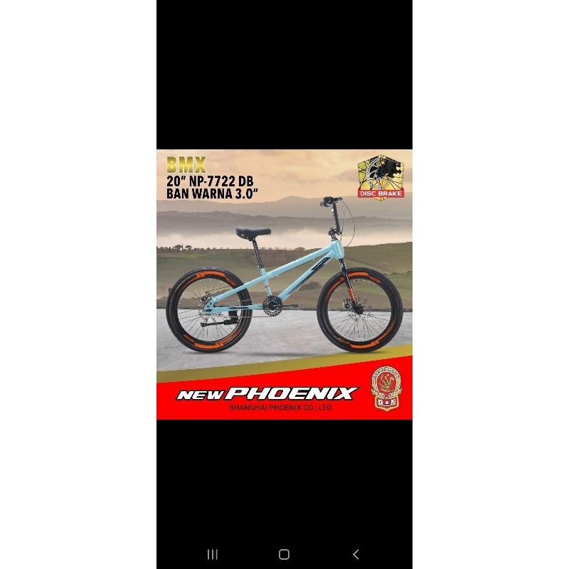sepeda 20 bmx phoenix 7722 DB 3.0 cakram