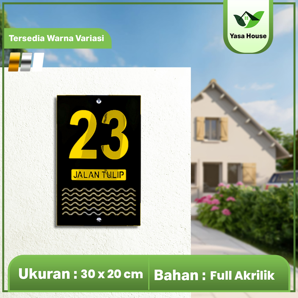Plat Rumah Custom / Nomor Rumah Custom Akrilik / Papan Nomor Rumah Akrilik