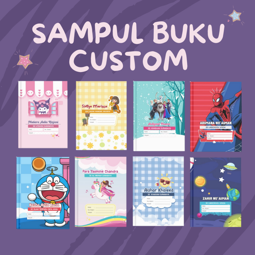 

[NEW] SAMPUL BUKU TULIS CUSTOM NAMA & SEKOLAH