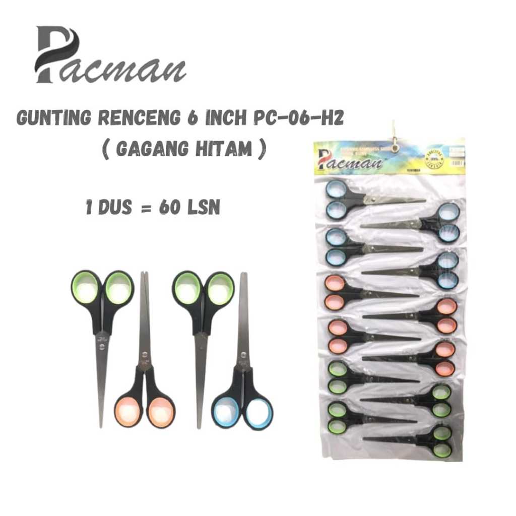 

Adn Gunting Renceng isi 12 pcs Murah 6,5 inch Stainles Stell Ladypop Pacman Linko Random