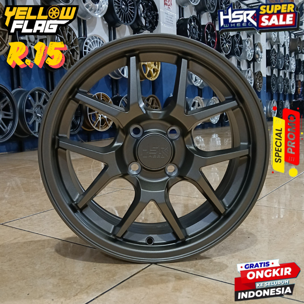 VELG MOBIL UNTUK MOBILIO JAZZ BRIO RING 15 HSR HYURA LEBAR 6,5 PCD 4X100 NEW HSR ORIGINAL R15