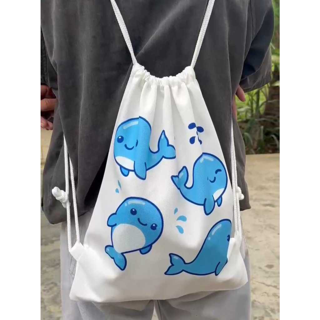 Tas Serut Custom / Tas Serut Custom Full Printing Bahan Kanvas