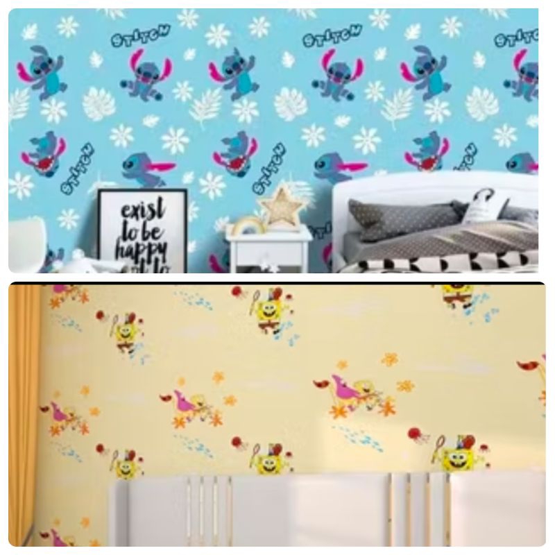 Wallpaper Motif Kartun Anak Wallpaper KamarTidur Wallpaper Stiker Dinding Wallpaper Hiasan Dinding