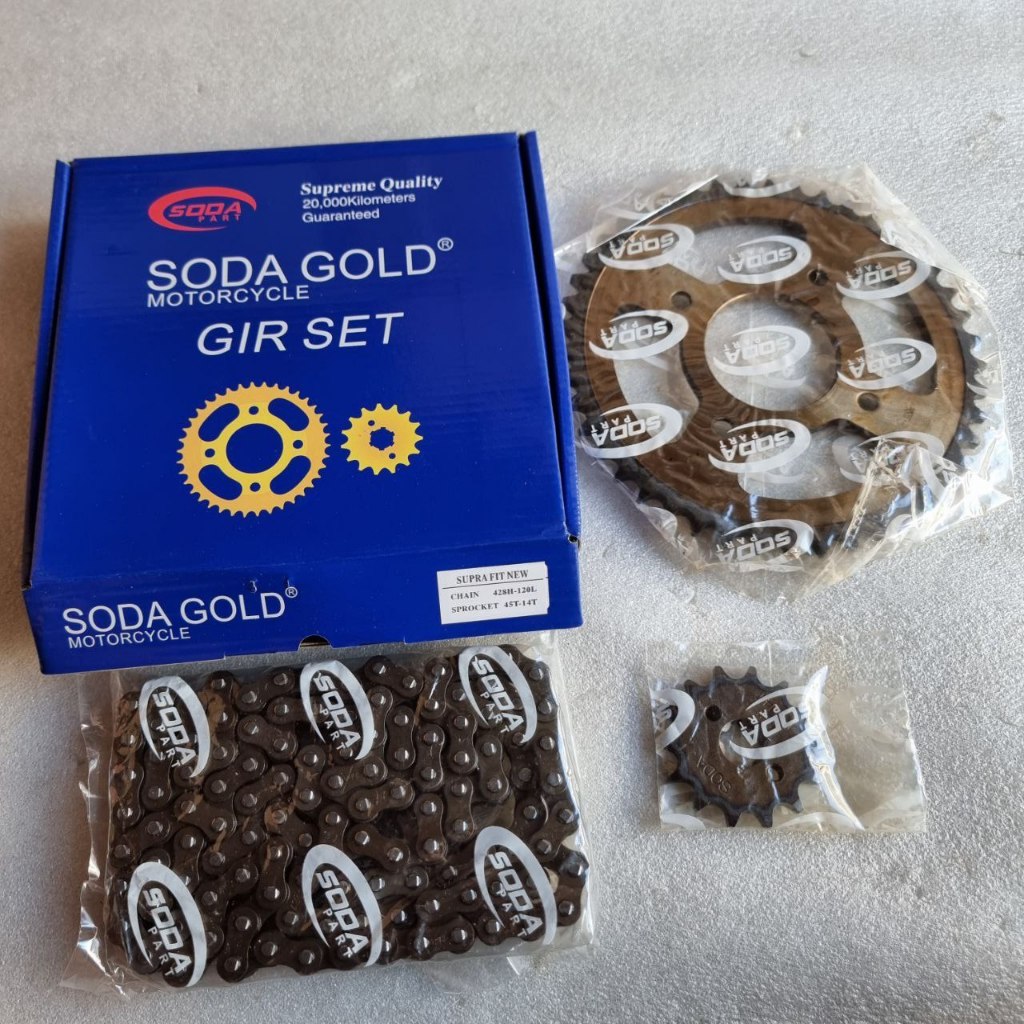 Gear Paket Sepuh Baja Original Supra Fit New 45T Soda Gold