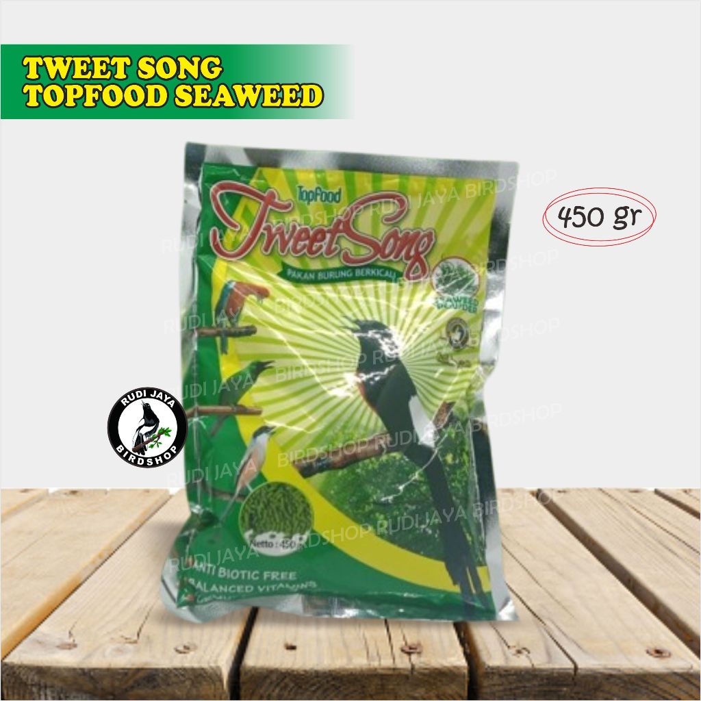 TWEETSONG TWEET SONG 450 GRAM TOPFOOD TOP FOOD HIJAU RUMPUT LAUT VOER PAKAN MAKANAN BURUNG KICAU