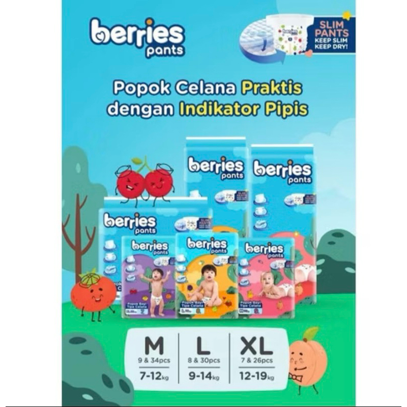 POPOK BAYI BERRIES UKURAN M L XL POPOK BABY