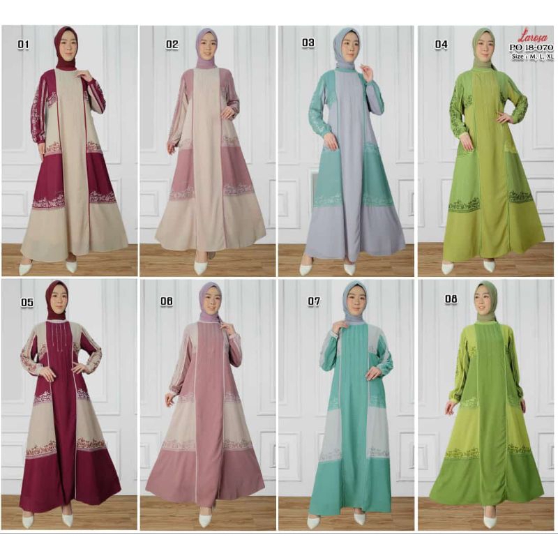 GAMIS LAROSA BORDIR ORIGINAL 18.070  /  GAMIS LAROSA BORDIR 013.070  /  DRESS LAROSA BUSANA  BORDIR 