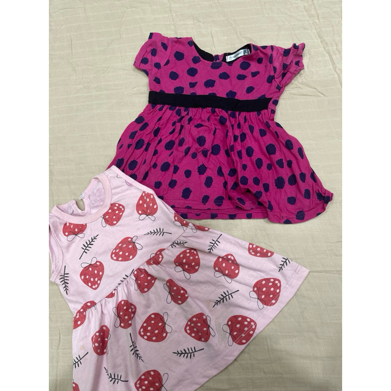preloved  10rb 2 pcs DRESS BAYI ANAK PEREMPUAN HIPOFANT (FREE DRESS POLKADOT)
