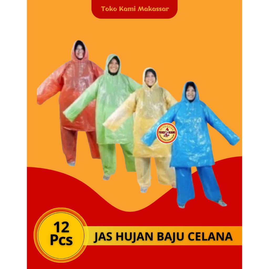 JAS HUJAN PLASTIK SETELAN BAJU CELANA HDPE SATUAN MAKASSAR