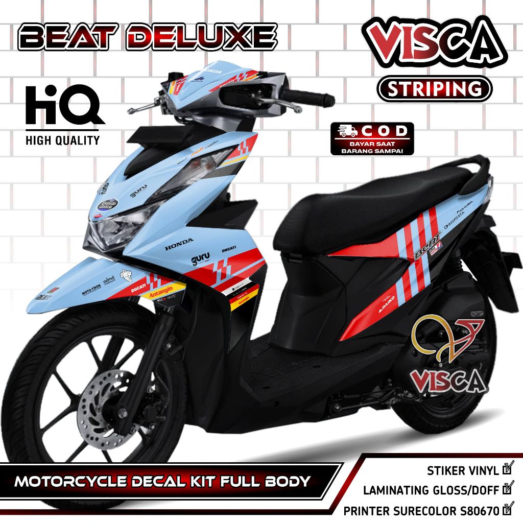 Decal Beat Deluxe 2020 2021 2022 Full Body - Stiker Motor Beat 2020 - Dekal Beat 2021 - Striping Bea