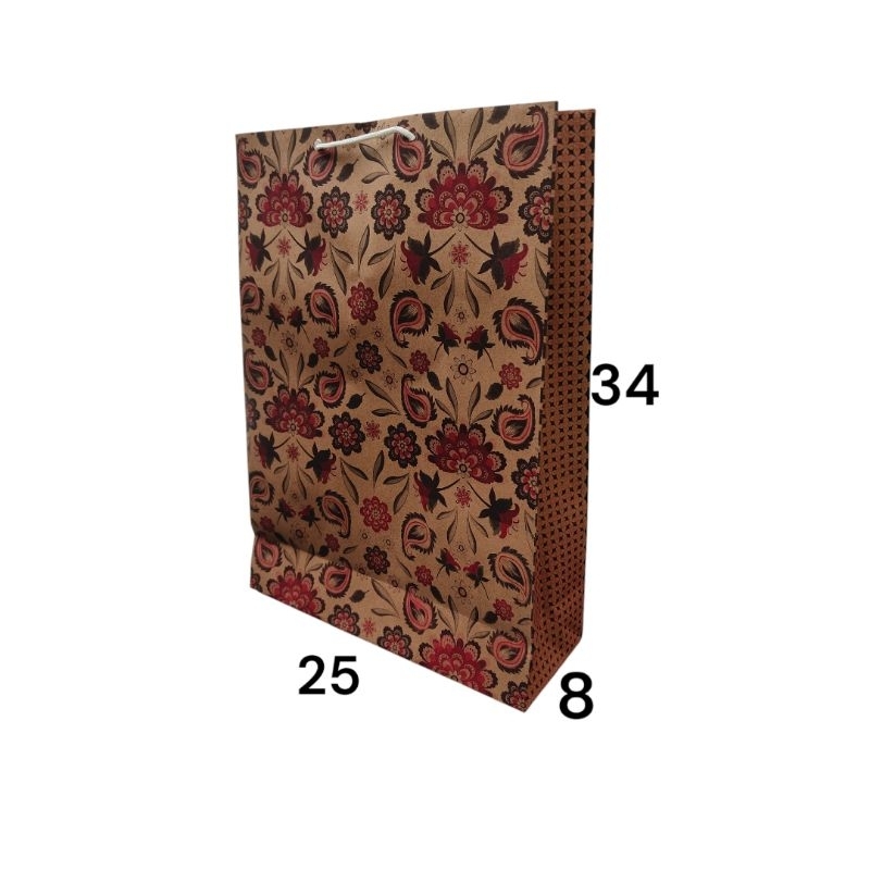 

paperbag batik folio motif bunga ukuran 25x34x8 isi 12 pcs