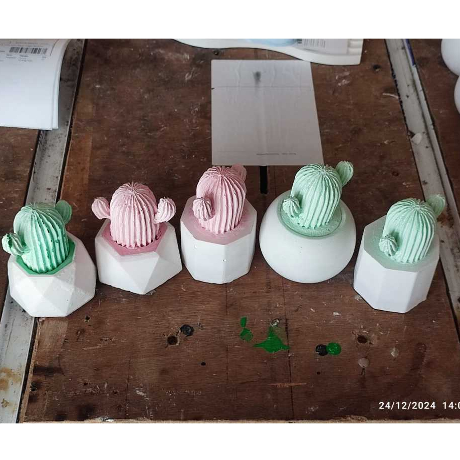 Miniatur Bunga Kaktus Mini Dari Semen / Souvenir Kaktus Mini /Sukulen
