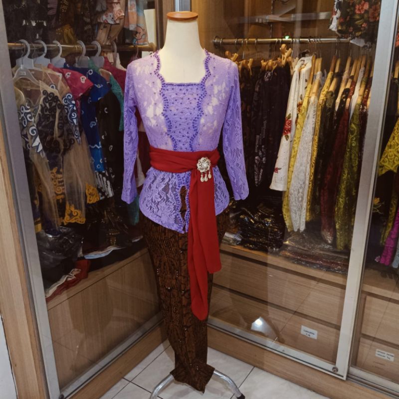 kebaya payet brokat melar strait kutubaru stretch wisuda mewah wanita modern ready stock jogja canti