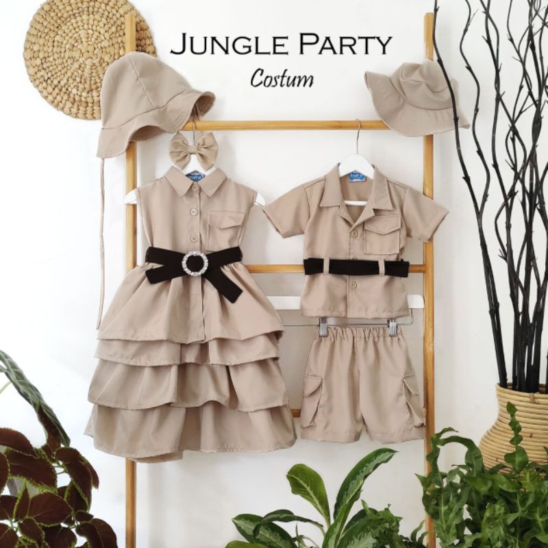 Jungle Party costume | Dress Jungle Party Costume | Setelan Jungle Party Costume | Kostum Pemburu | 