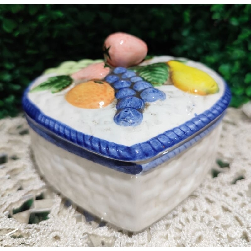 Pajangan Vintage Tempat Permen  Antik keramik tua Toyo Jepang  DM:13cm