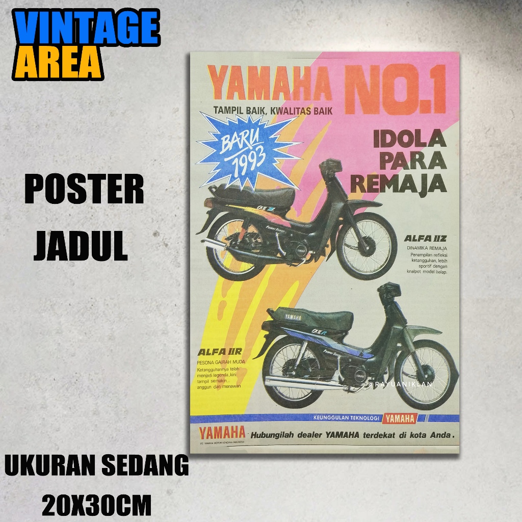 POSTER IKLAN MOTOR JADUL HIASAN DINDING VINTAGE LAWAS DEKORASI RUANGAN KAMAR|TWINZCRAFT