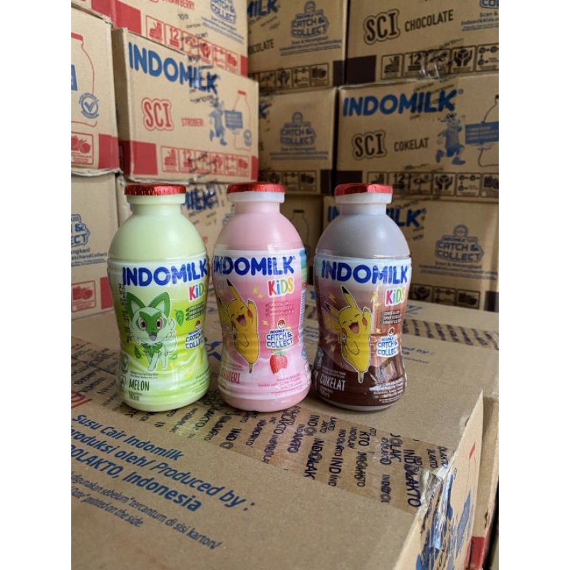 

SUSU STERIL INDOMILK BOTOL 190ml MIX 1dus (Coklat,Stroberi,Melon)