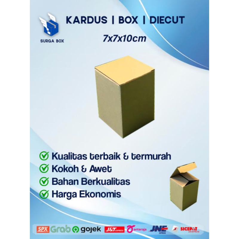 

Kotak Kardus karton uk. 7x7x10 cm......Die Cut kotak aksesoris dll.