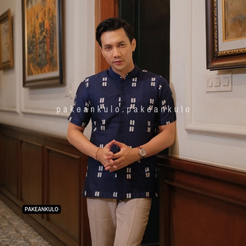 PAKEANKULO KOKO BATIK ELFATHAN Batik Premium Pria Slimfit Lengan Pendek