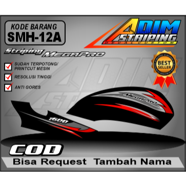 decal striping variasi Honda Megapro hiu  Hologram MP hiu 12