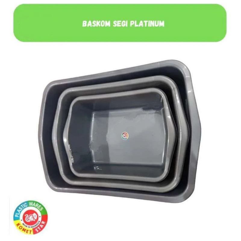 Bak Segi Abu abu Komet Star/ Bak Segi serbaguna plastik/ Bak Tahu Komet Star/ Bak Pasir kucing Metal