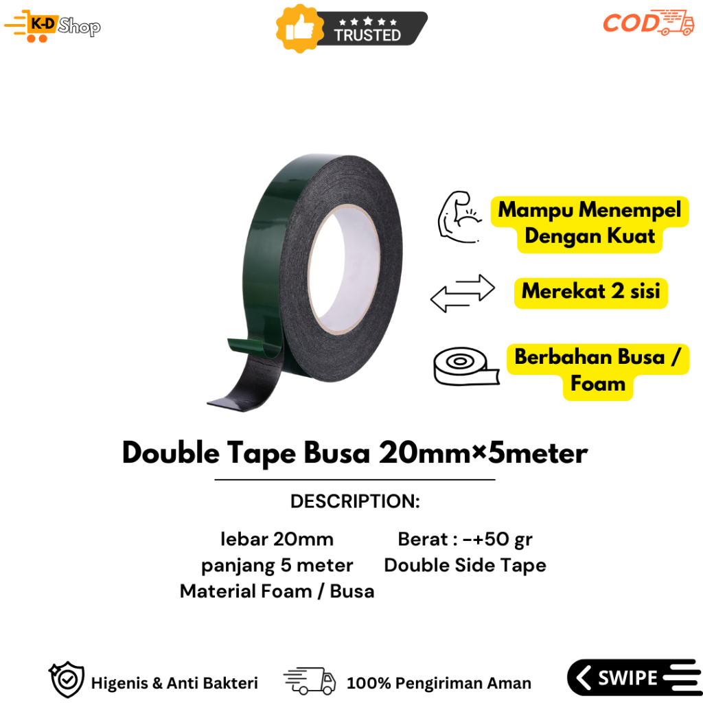 

Double Tape Busa 20mm×5meter/Double Tape Serbaguna Murah