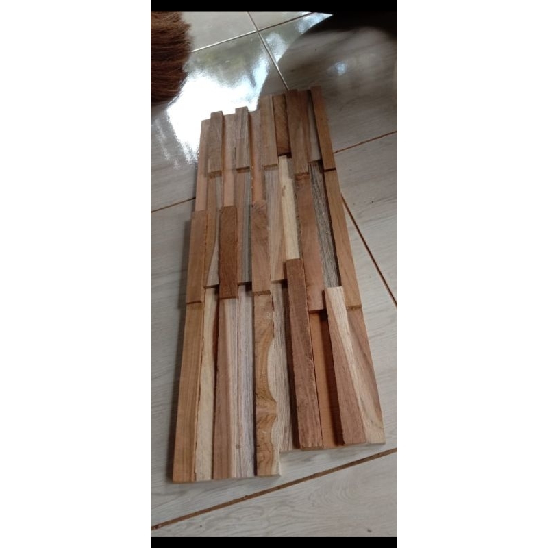 panel dinding kayu jati / wall panel kayu