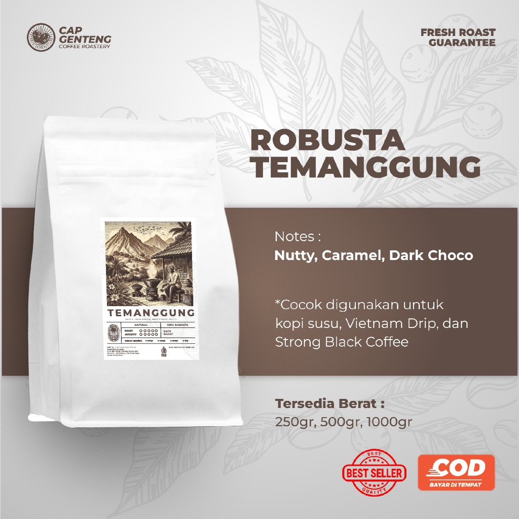 

KOPI ROBUSTA TEMANGGUNG BIJI/BUBUK (BIJI/BUBUK KOPI) - CAP GENTENG