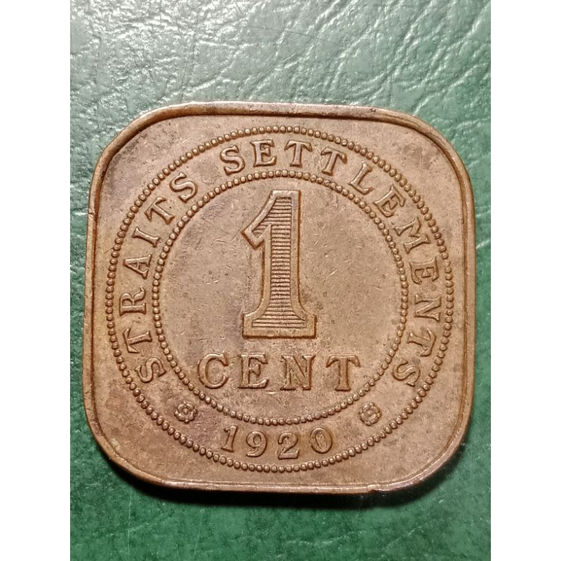 Koin straits settlements Jadul kuno 1 Cent Tahun 1920