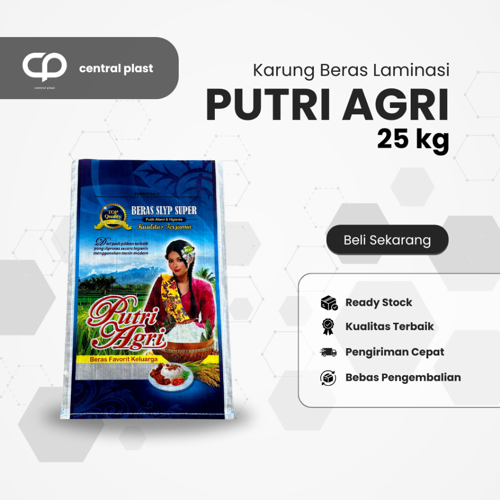 Karung Beras Laminasi 25 kg Cap Putri Agri