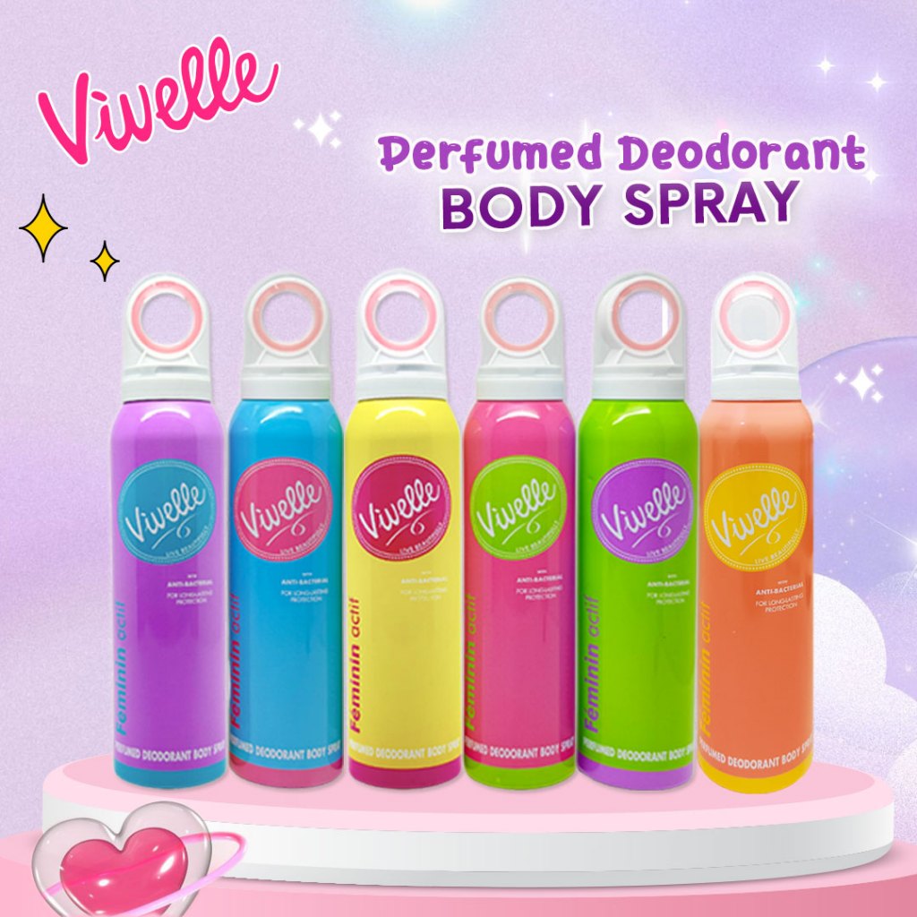 VIVELLE Body Spray Deodorant - Select The Variant - 150 ml - Anti Bacterial - Halal & BPOM - Dapatka