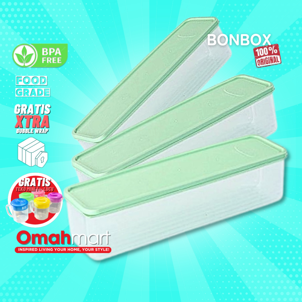 hot sale bonbox toples kotak panjang plastik tempat penyimpanan makanan kulkas bsb10