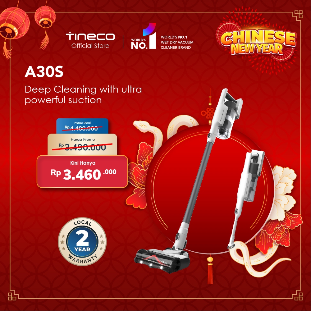 Tineco A30S Pet Powerful Cordless Stick Handheld Vacuum Cleaner Penyedot Debu Vakum